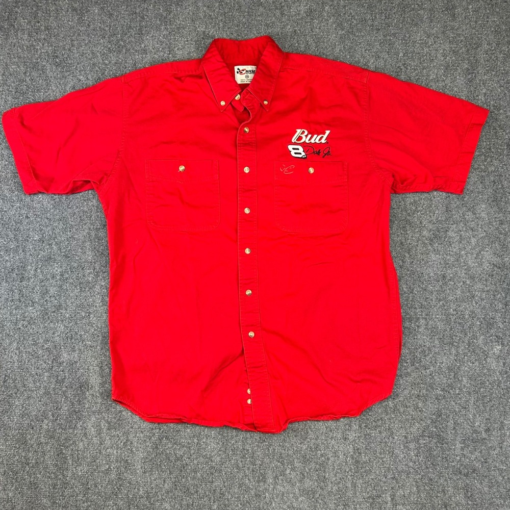 Chase Authentics Dale Earnhardt Jr Budweiser Red Racing Shirt Mens Medium M